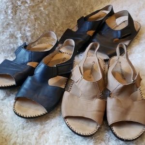 Naturalizer leather sandal lot tan black and navy